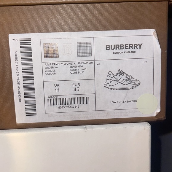 Burberry Ramsey Sneakers - UK45 US12 . Still like new I only wore them once. - Picture 7 of 7